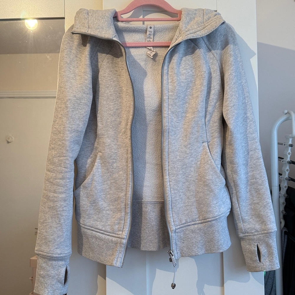 Heathered Core Ultra Light Grey Scuba Full-Zip Hoodie